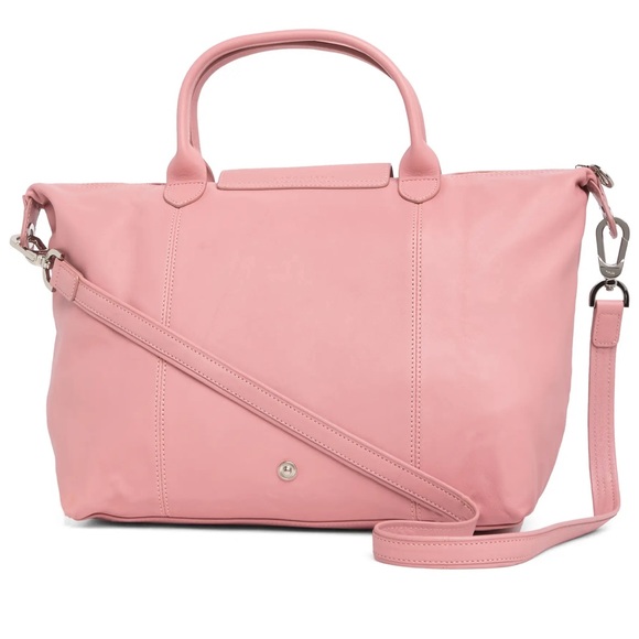 Long champ Le Pliage Cuir Top Handle Tote Bag - Picture 3 of 7